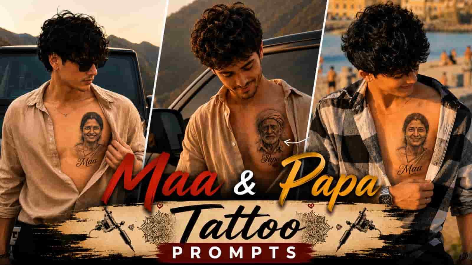 Maa papa chest tattoo AI prompt guide